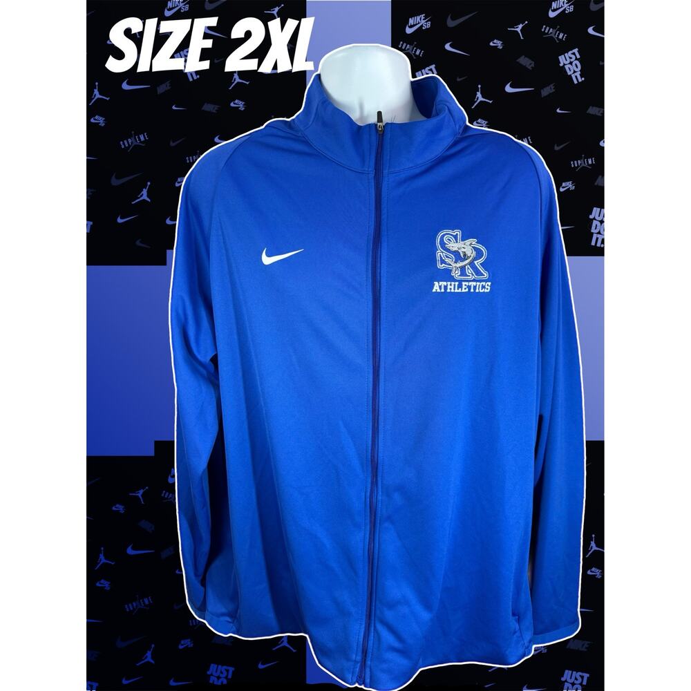 NIKE Spanish River High School Athletic Jacket — 2XL Blue Full Zip